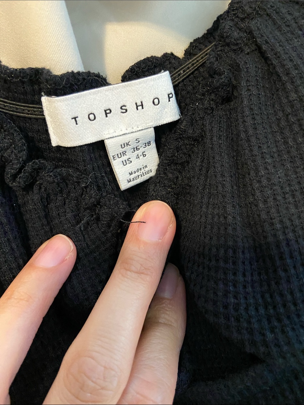 Topshop Black Puff Sleeve Ribbed Bodysuit - Picture 3 of 4
